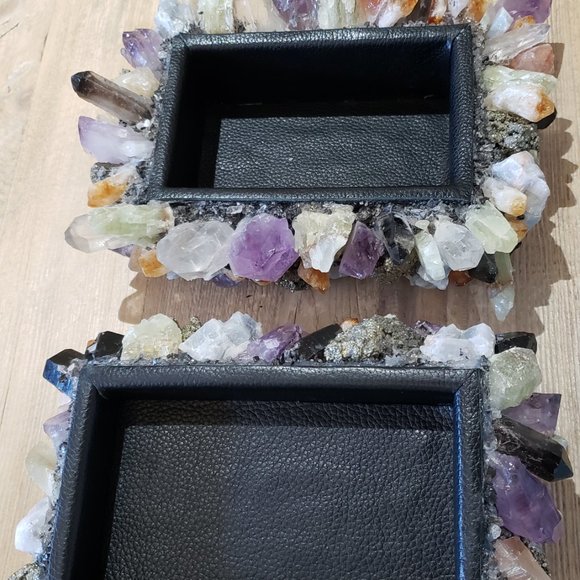 McCoy Crystal Quartz Amethyst Pyrite Cab Jewelry Box Anthropologie Free People - Picture 10 of 16